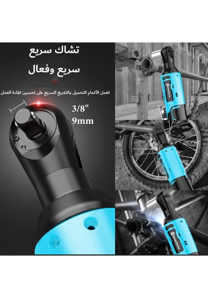 GearZone - GearZone 16.8 Cordless Ratchet Wrench Kit（18pcs）, Power Ratchet with Variable Speed and LED Light, including two Lithium Batteries - Image 1