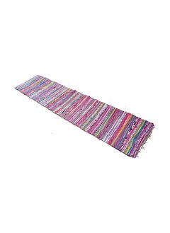 Bazaar Misr Bazaar Misr Hand Made Kilim Rag Rug - Multi Color 70 X 400Cm Outdoor Kitchen Bathroom 
