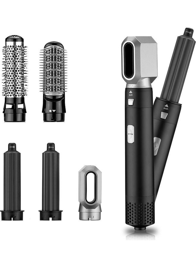Arabest 5-In-1 Volumizer Rotating Hair Dryer And Straightener With Comb And Curling Brush Black 28 x 22 x 5cm - Image 1