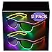 YouRfocus Led Light up Glasses 2 Pack MultiColor Glow in the Dark Neon Rave Glasses for Rave Party EDM Halloween Christmas Wired with Battery Power 6 colors - Image 4