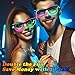 YouRfocus Led Light up Glasses 2 Pack MultiColor Glow in the Dark Neon Rave Glasses for Rave Party EDM Halloween Christmas Wired with Battery Power 6 colors - Image 2