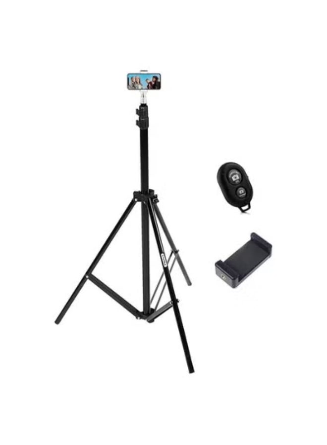 7-Foot Heavy-Duty Light Stand with Phone Clip & Bluetooth Remote – Professional Studio Lighting Support for Ring Lights, Flash, Reflectors & More - Image 1