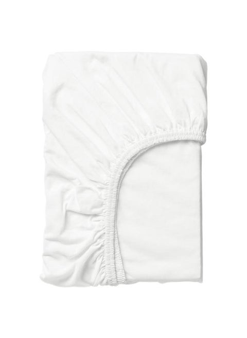 Fitted sheet, white, 80x165 cm