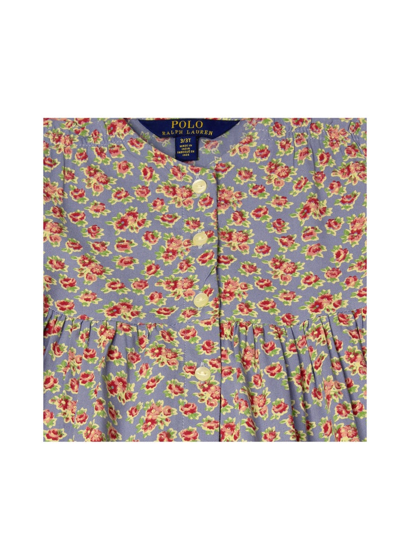 RALPH LAUREN POLO RALPH LAUREN Kids BLUE FLORAL DRESS - Size 3/3T - Image 4