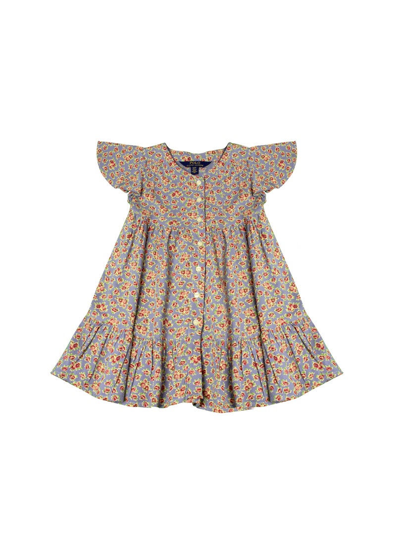 RALPH LAUREN POLO RALPH LAUREN Kids BLUE FLORAL DRESS - Size 3/3T - Image 2