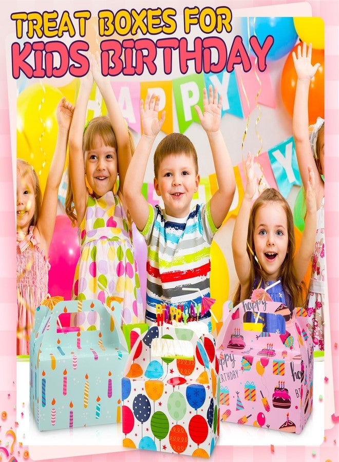 Zhanmai 36 Pack Birthday Party Treat Boxes 6 Inch Goodie Boxes for Party Favors Treats Gable Box Bulk Happy Birthday Paper Gift Wrapping Container Candy Cookie Cupcake Snack Bags with Handle - Image 5