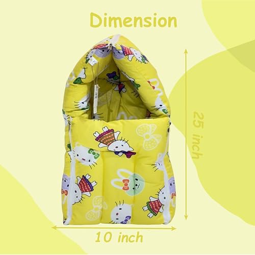 Infantbond Born Baby Combo of Bed with Net & Carry Bag(0-6 Months) (Yellow Teddy) - Image 5