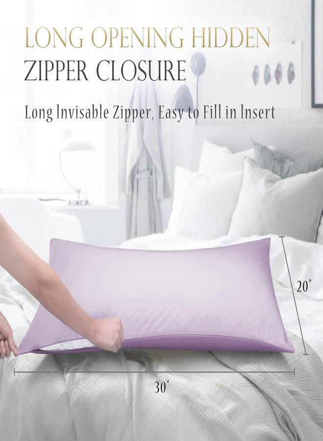 ELIBABA Cooling Side Sleeper Pillow Cases - Curved Bamboo Pillowcase Cover with Zipper - Breathable Cool Silky Soft Pillowcase for Hot Sleepers Hair and Skin, Queen Size 1 Pack, 20 * 30 Inches Light Purple - Image 5