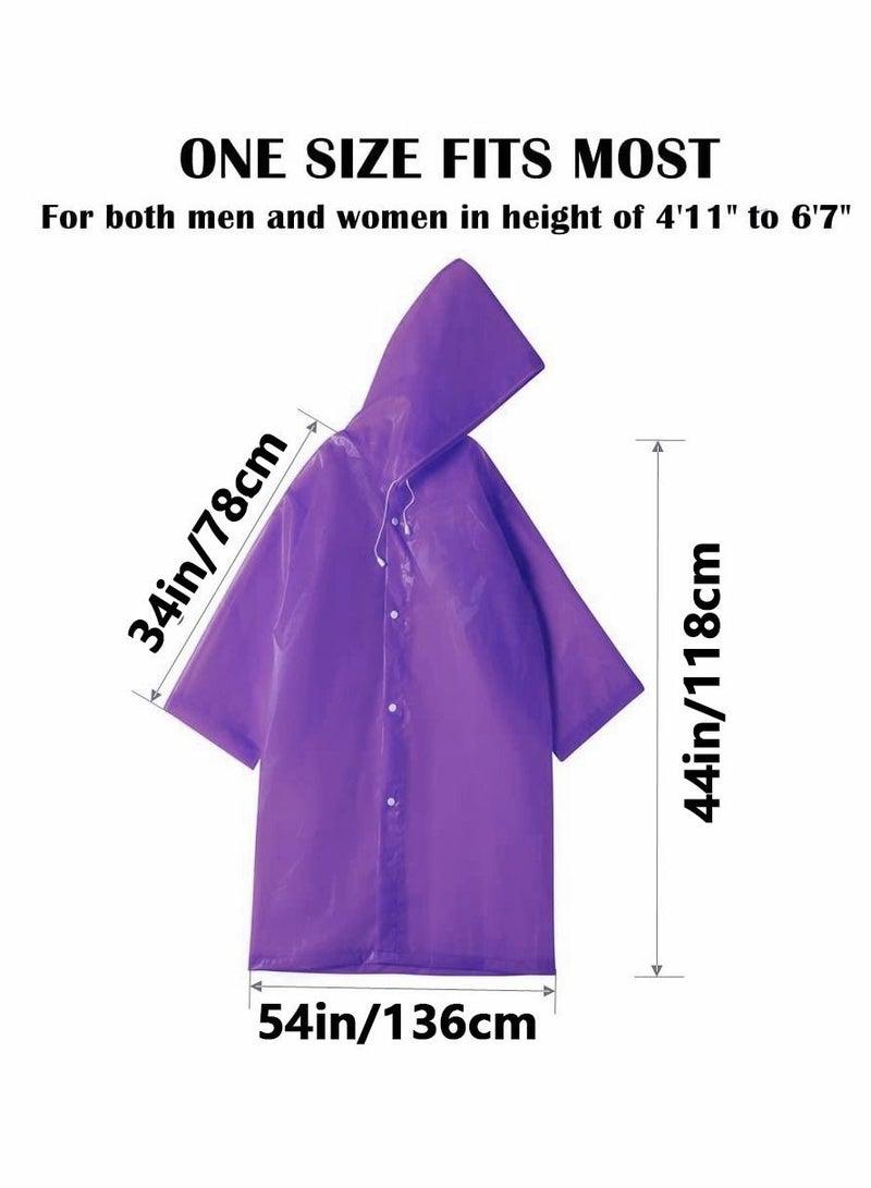 Generic Raincoat Rain Ponchos for Adults Women Men 1 Pack Reusable EVA Clear Portable Rain Coats Lightweight Jackets with Hood, Rain Ponchos Adults Packable Poncho Adult Clear Hood  - Image 5