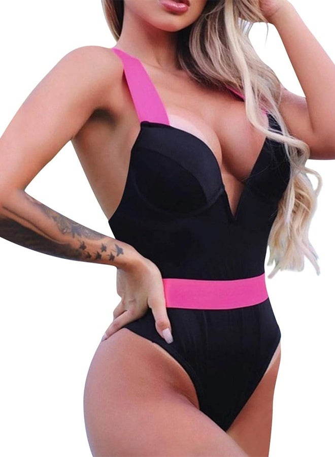 MARGOUN XL Size Women Push Up Bra Neon Bandage Swimwear Bathing Suit Swimming Suit Black /M0040 - Image 5