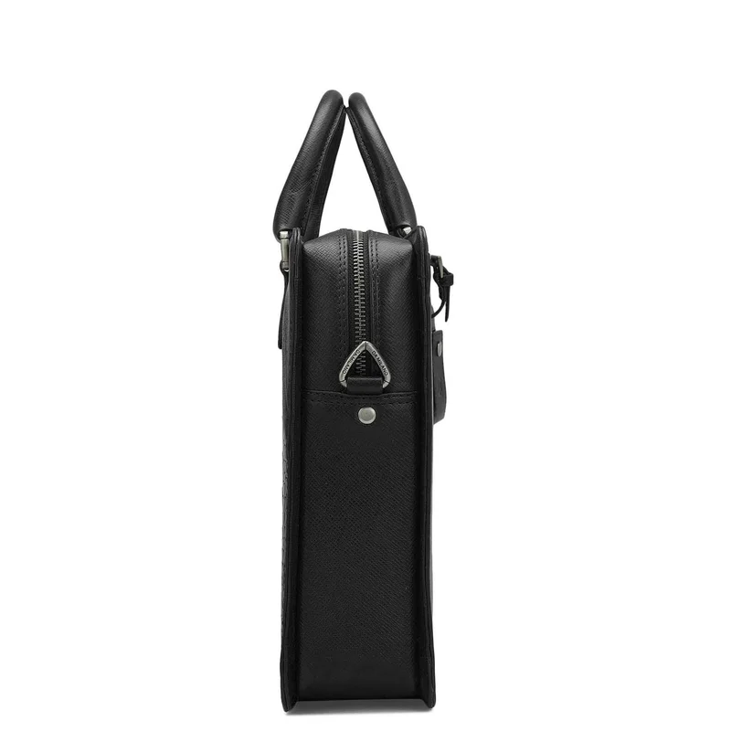 Da Milano black Croco Franzy Leather Laptop Bag - Black  | Best Price UAE