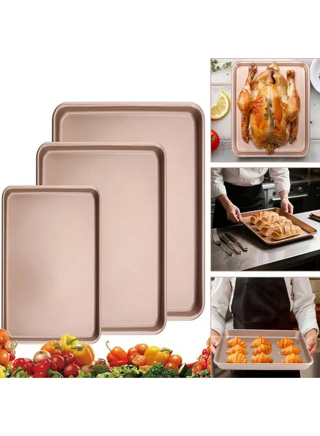 Large Non Stick Carbon Steel Rectangular Cake Pan Oven Safe Baking Tray - Image 1