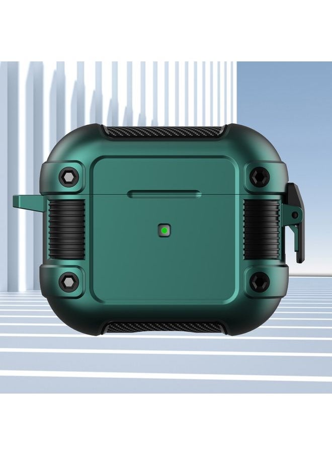 Generic - Case Cover Tank TPU+PC Wireless Earphone Protective Case For AirPods 3 Green - Image 1