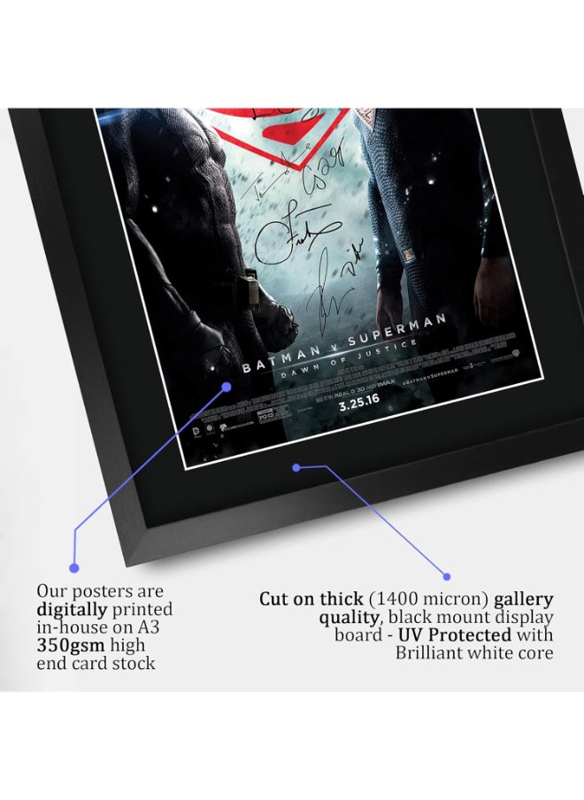 HWC Trading HWC Trading Batman v Superman Ben Affleck, Henry Cavill Gifts Printed Signed Autograph Picture for Movie Memorabilia Fans - 16" x 12" Framed  - Image 4