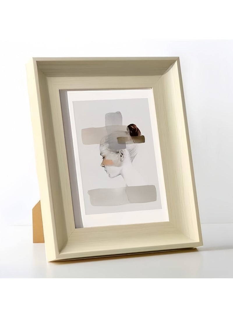 KUYING Square Small Table Desktop Photo Frame Retro American Wide Edge Photo Frame  - Image 1