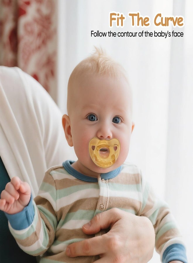 SFCCMM 100% Silicone Comfy Orthodontic Pacifiers Set of 2, Cute Baby Pacifier, with Handle & Air Holes for Added Safety, BPA-Free Soothers, Size 0-6 Months (Moon Flat) - Image 2