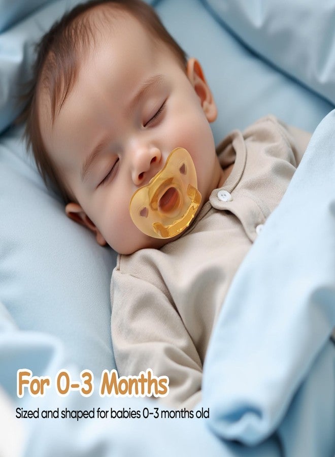 SFCCMM 100% Silicone Comfy Orthodontic Pacifiers Set of 2, Cute Baby Pacifier, with Handle & Air Holes for Added Safety, BPA-Free Soothers, Size 0-6 Months (Moon Flat) - Image 5