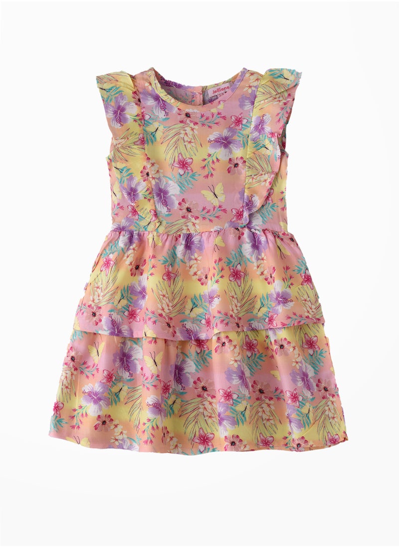 Jelliene Blooming Adventures: Girls' Dress Comfort, Style & Twirls  - Image 1