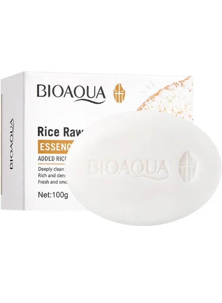 بيو أكوا صابون خلاصة لب الأرز الخام 100 جم - Image 1