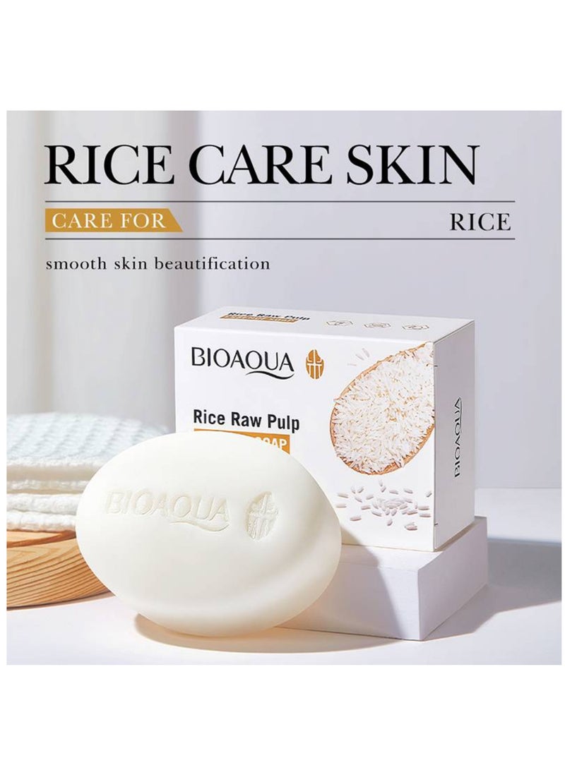 بيو أكوا صابون خلاصة لب الأرز الخام 100 جم - Image 3