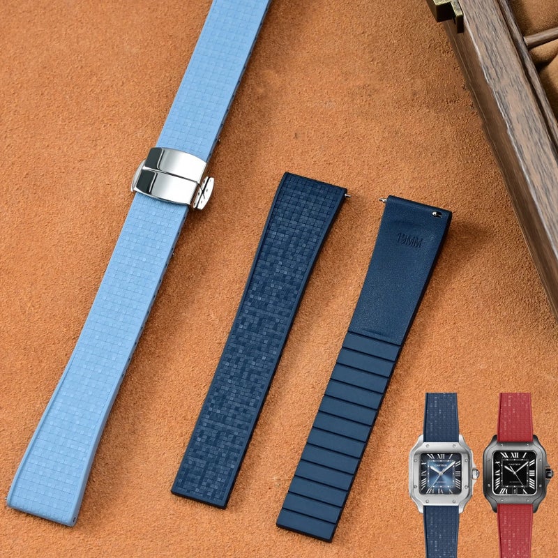 Bluejw CTSizable Mosaic Pattern Fluoroelastomer Watch Band – Replace the Watch Strap for 18mm 19mm 20mm 21mm 22mm Universal Luxury Watches - Image 4
