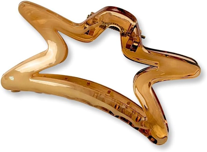 Glitters Minimalist Elegance Hair Claw Clip - Casual Basics Collection, Transparent Gold - Image 4