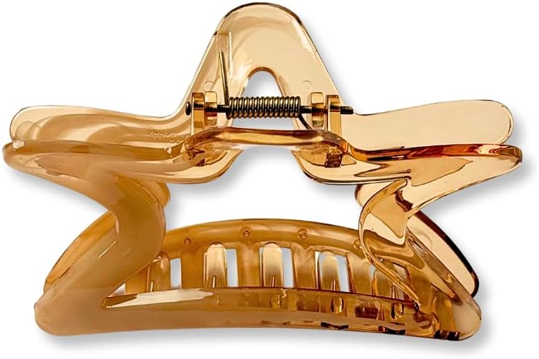 Glitters Minimalist Elegance Hair Claw Clip - Casual Basics Collection, Transparent Gold - Image 3