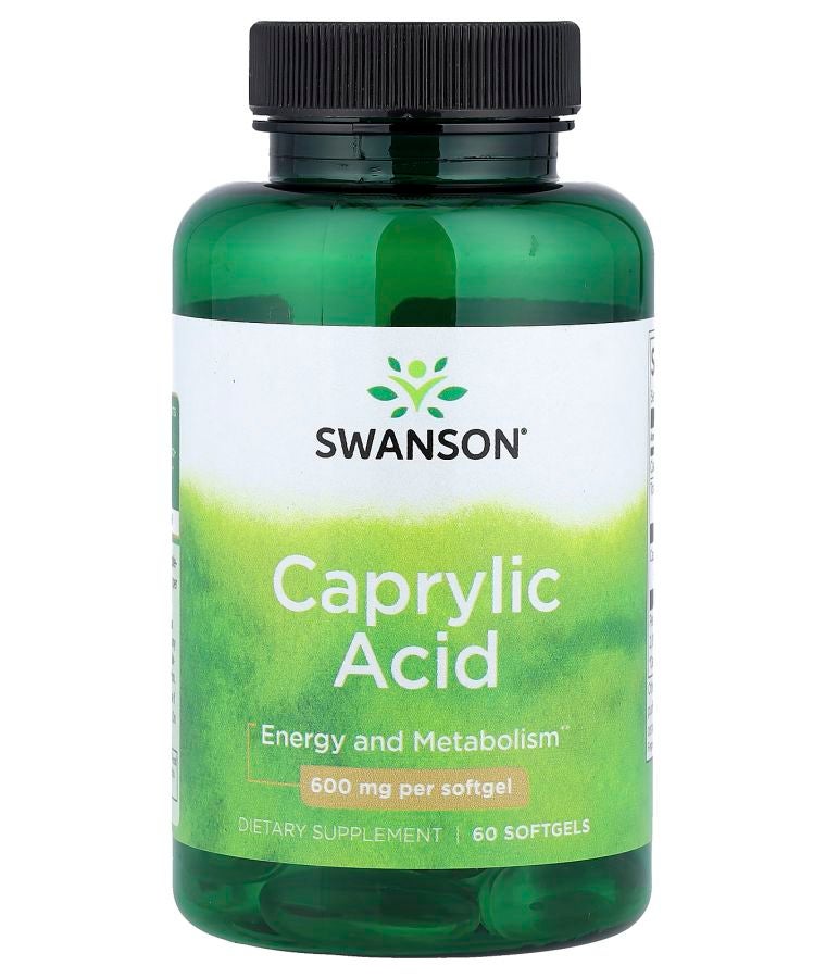 SWANSON حمض الكابريليك 600 ملغ 60 كبسولة لينة