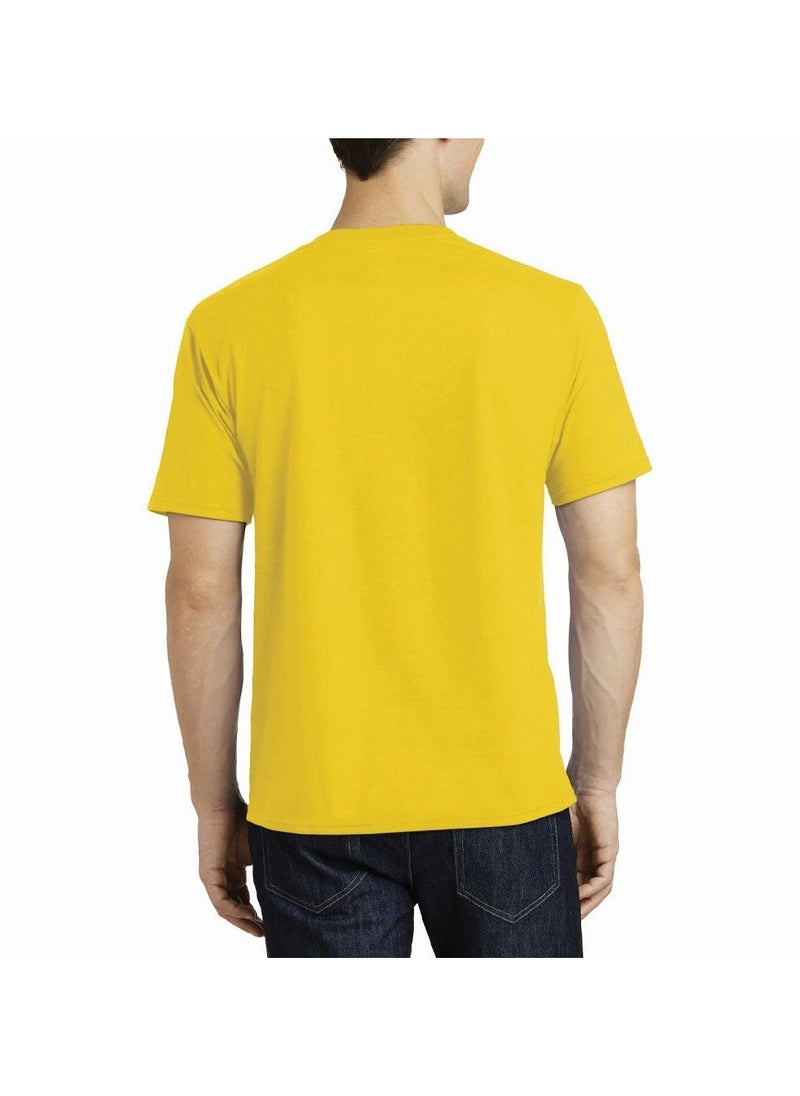 PRINTSHOP4ME - Adult Yellow Smiley Face T-Shirt Unisex Round Neck Short Sleeve Cotton T-Shirt-Soft And Comfortable Tshirt - Image 1