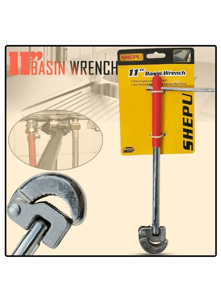 Basin Wrench 11 Inch Heavy Duty Basin Wrench Tool - Image 1