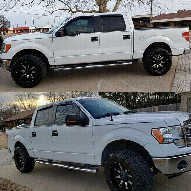 BOOGADEE 4pcs Window Shade Rain Guards Set for Ford F-150 2009-2014 SuperCrew/Crew Cab - Image 4