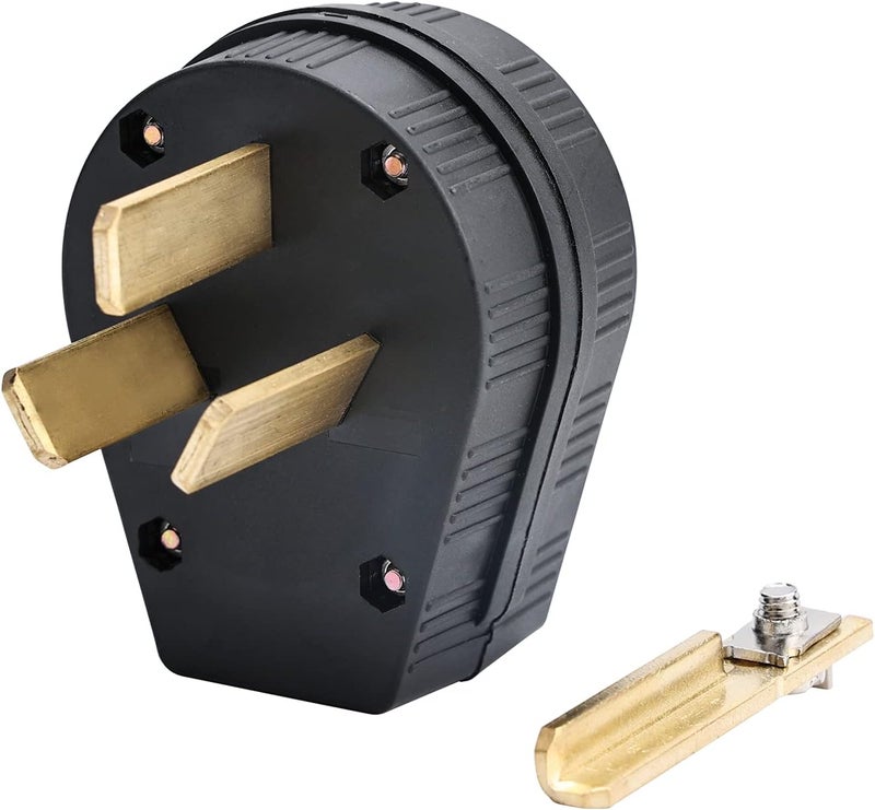STARELO 10-30P & 10-50P Angle Plug, 30/50A 125/250V 3 Pole 3 Wire, No Grounding, Straight Blade 3 Prong Male Plug, Heavy Duty Industrial Grade Power Plug(10-30&50P) - Image 1
