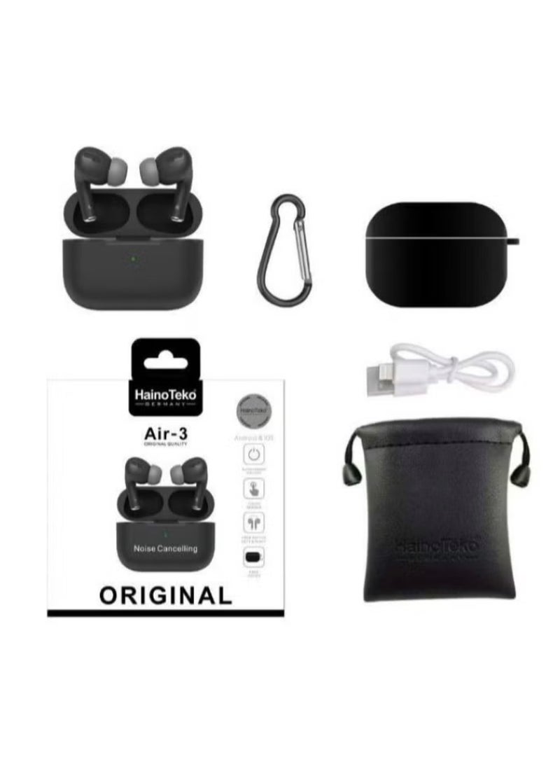 Haino Teko Air 3 Original Wireless Earbuds – Black - Image 1