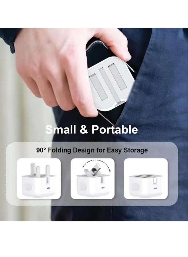 X spring Fast Charger |  Wall Fast Charger Adapter with 1m USB C to Lightning Cable Compatible with iPhone 14/14 Pro/14 Pro Max/13/12/SE2020/11/XR/XS Max/X/iPad - Image 5