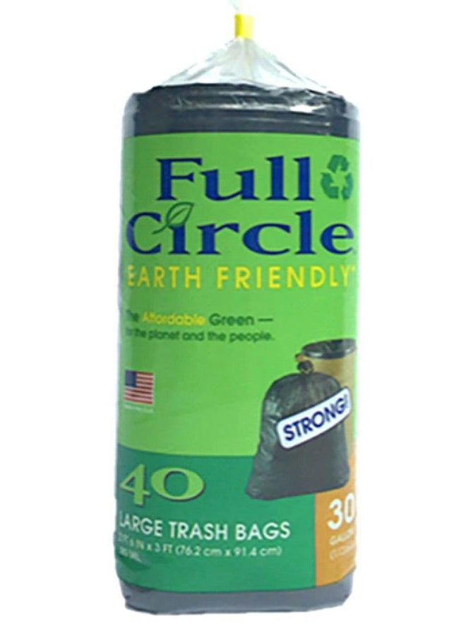 Large 30-gallon biodegradable black trash bags, quantity 40 bags