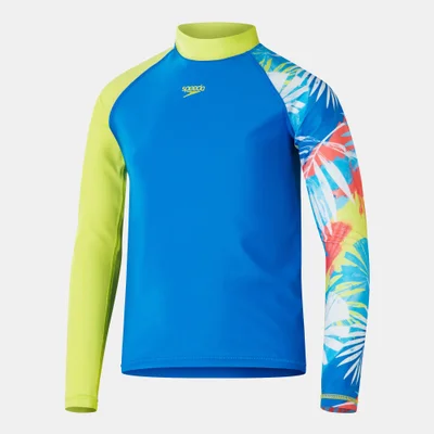 speedo Kids' Printed Long Sleeve Swimming Rashguard