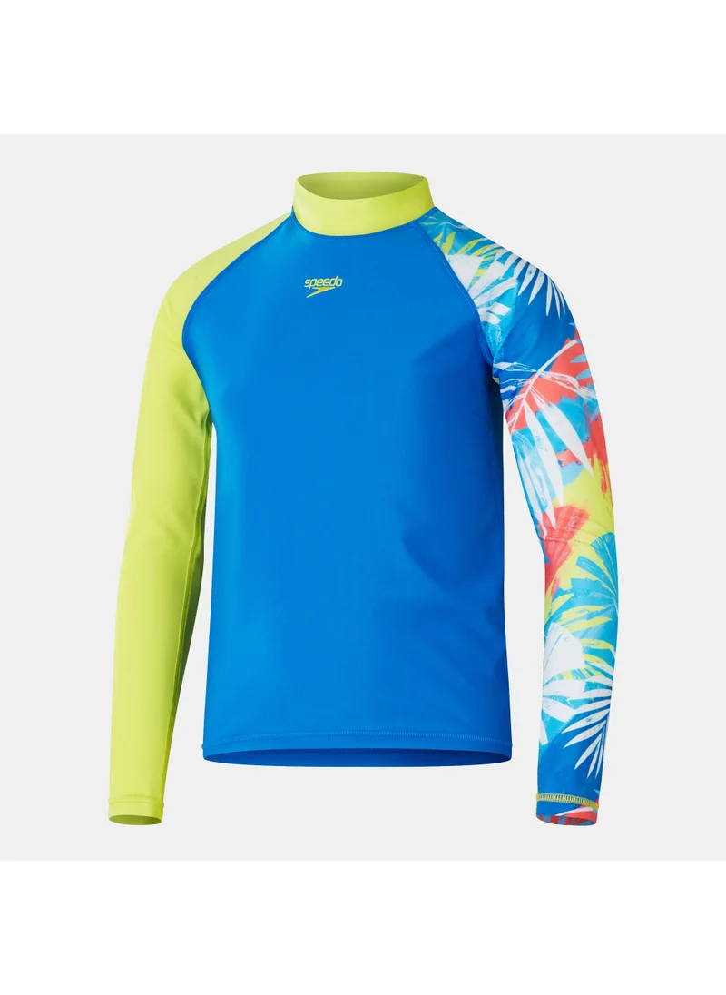 speedo Kids' Printed Long Sleeve Swimming Rashguard