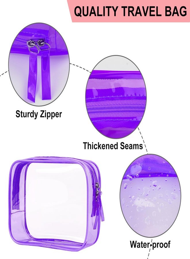 PLULON TSA Approved Toiletry Bag, 6 Pack Clear Toiletry Makeup Bag Cosmetic Bags Waterproof Quart Size Travel Bag for Women Men Carry on Airport Airline Bag - Mixed Color - Image 3