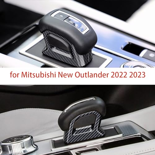Hyorabyn Gear Shift Lever Knob Shifter Head Cover Trim for Mitsubishi New Outlander 2022 2023 Interior Center Consoles Decoration Car Accessories 3PC/Set Carbon Fiber Color - Image 3
