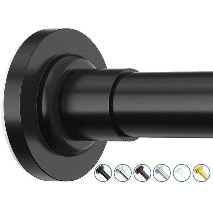 SHOWER CURTAIN ROD SPRING TENSION SHOWER RODS ADJUSTABLE 3261 INCH STAINLESS STEEL TELESCOPING CURTAIN ROD FOR BATHROOM OR WINDOWS NO DRILLING NO SLIP NO RUST BLACK