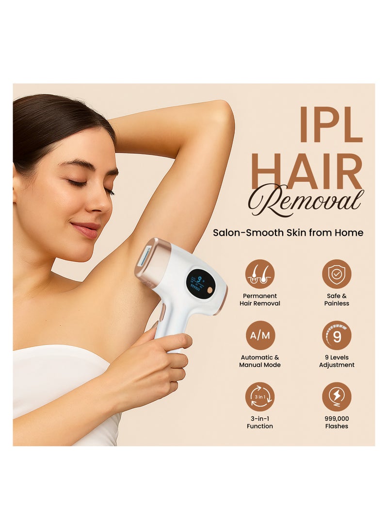 Nexso Laser Hair Removal Machine | Permanent Hair Removal for Women & Men, 9 Energy Levels, 999,999 Flashes, Skin Rejuvenation & Acne Treatment, Cooling Tech, Painless & Efficient Hair Laser Removal - Image 2