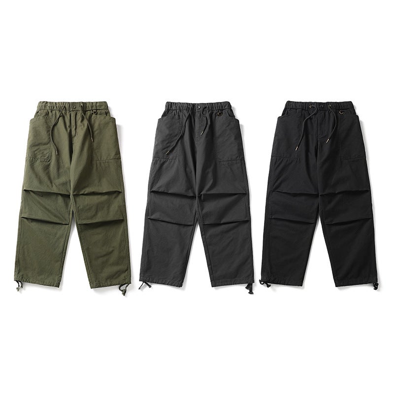 Japanese Style Outdoor Pure Cotton Casual Pants Men'S And Women'S American Style Tooling Pants Summer Thin Loose Paratrooper Pants Men'S - Image 2