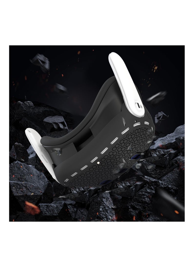 general Protective Cover for Meta Quest 3 Accessories Silicone Controllers Grip Cover Protector Soft Shell Skin with Face Cover and Lens Cover 7pcs (Black) - Image 5