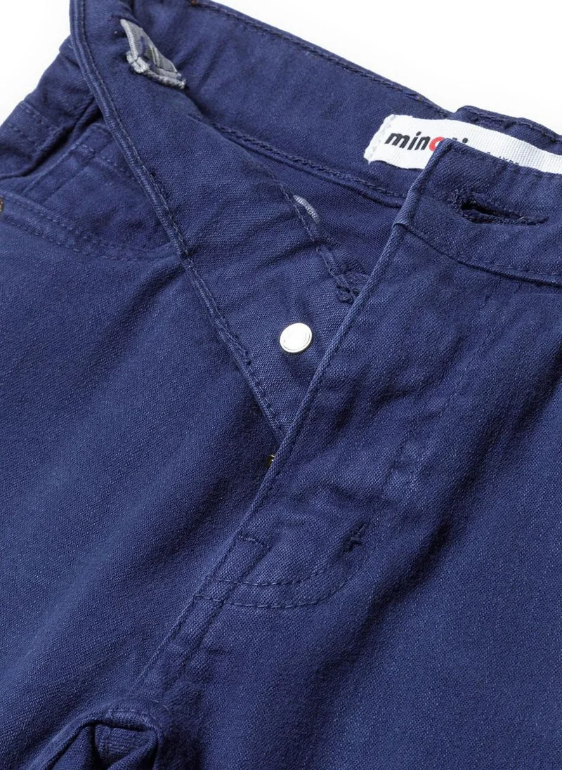 MINOTI Teen Twill Trousers with Turned-Up Cuffs and Belt Loops
