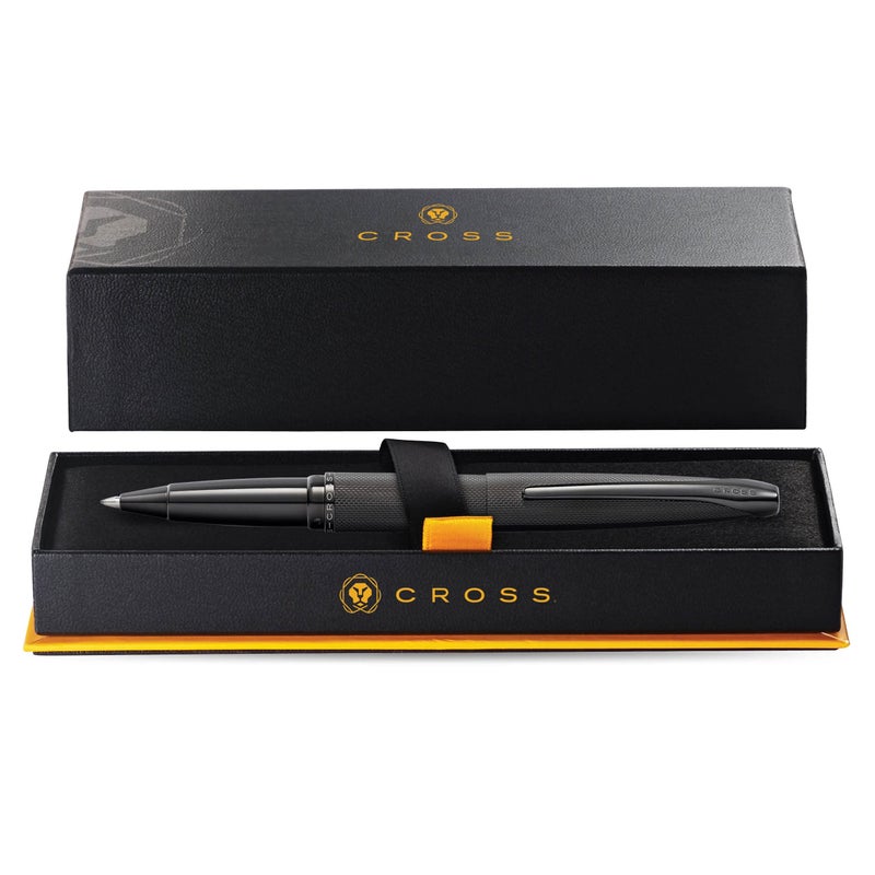 Cross ATX Refillable Rollerball Pen Presented in a Luxury Gift Box - Medium Point, Black Ink, Sandblasted Black - Image 3