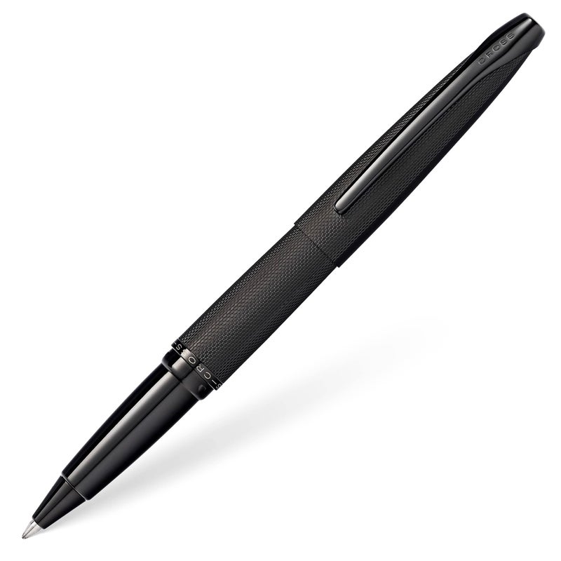 Cross ATX Refillable Rollerball Pen Presented in a Luxury Gift Box - Medium Point, Black Ink, Sandblasted Black - Image 1