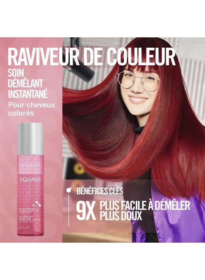 Revlon Professional بلسم إيكواف لون فيبرنسي للتخلص من التشابك الفوري، 200 مل، بخاخ بلسم للتخلص من التشابك للشعر الملون، عناية بالشعر من مرحلتين مع حماية من الحرارة - Image 2