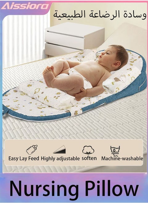 Adjustable Nursing Pillow for Breastfeeding Infant Anti-Spit Milk Slope Mat Adjustable Baby Wedge Lounger  Multi-Functional and Multi-Layer Posture Support Pillow