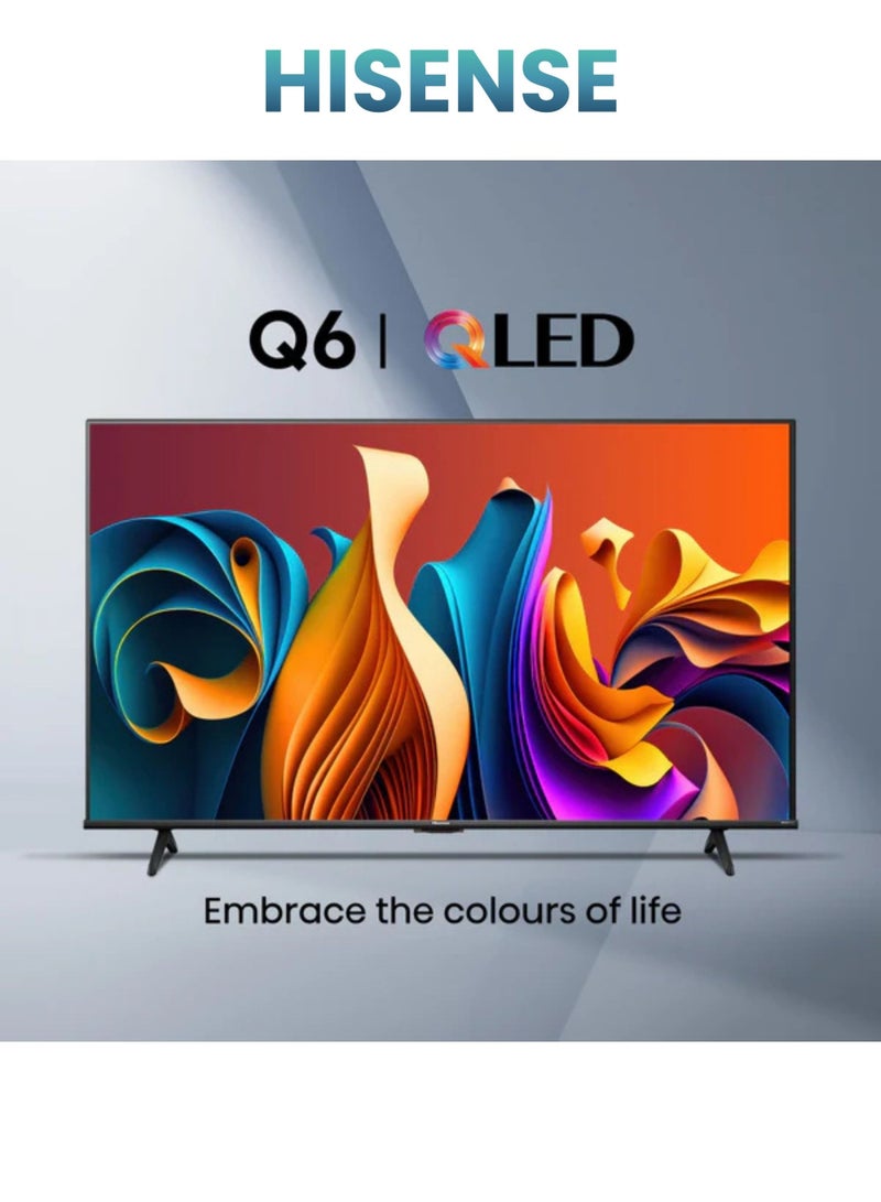 Hisense 58-Inch QLED Q6QS 4K Smart TV | QLED Color, AI Smooth Motion, Dolby Vision, Dolby Atmos, VIDAA Smart OS, Game Mode Plus 60Hz ALLM, Netflix, YouTube, Prime Video | International Model - 2025 QLED Model TV 58Q6QS Black - Image 1