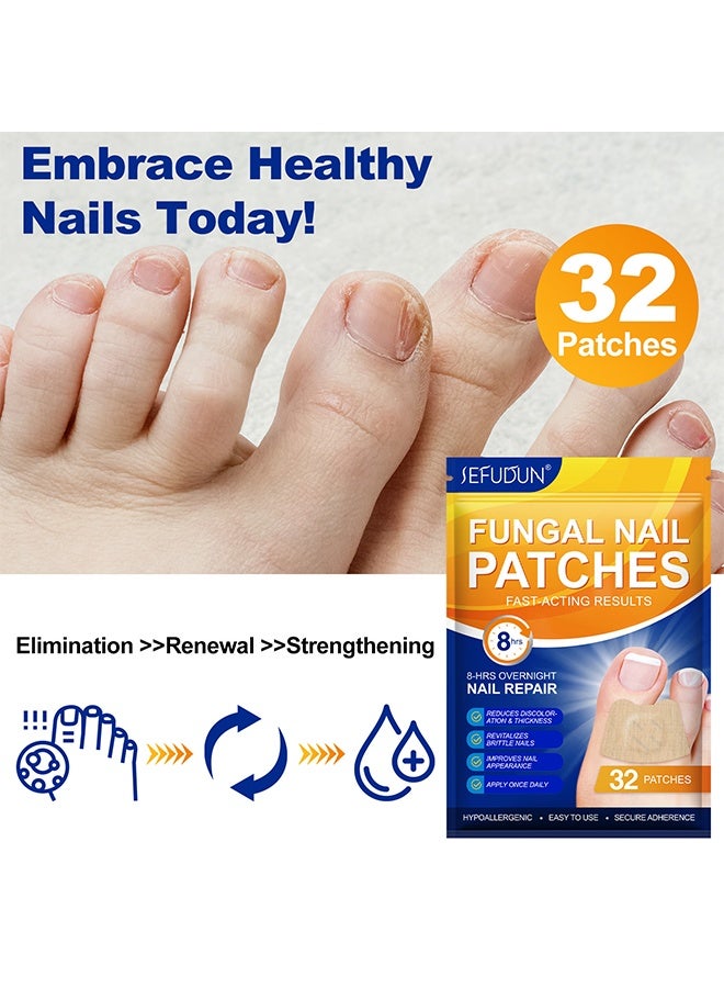 Sefudun 32 Patches Fungal Nail Patches, Overnight Nail Repair Patch, Renews Nails Structure & Improve Discoloration, Soft Nail Thickening Nail Stickers - Image 5